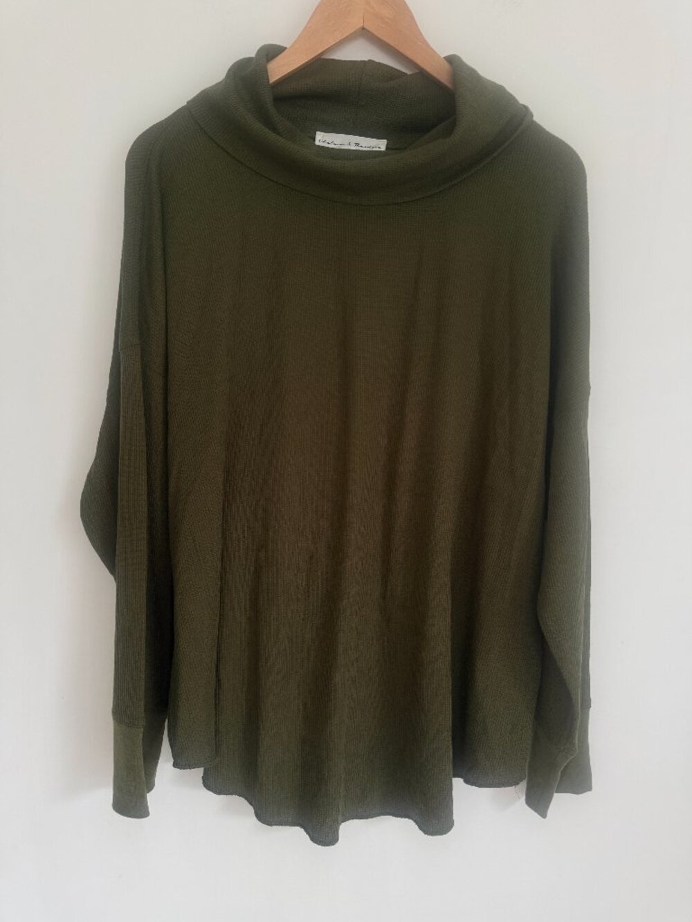 Chelsea & Theodore Women Olive Green Lightweight Hooded Pullover Top Size 2X
